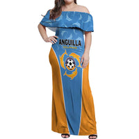 Custom Anguilla Football Off Shoulder Maxi Dress Come On Soccer Dolphins