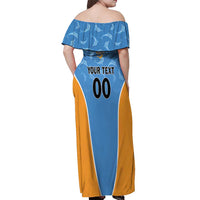 Custom Anguilla Football Off Shoulder Maxi Dress Come On Soccer Dolphins