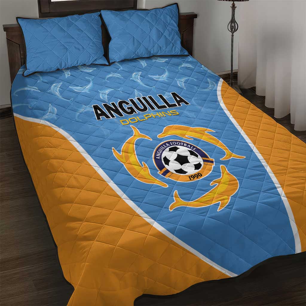 Anguilla Football Quilt Bed Set Come On Soccer Dolphins