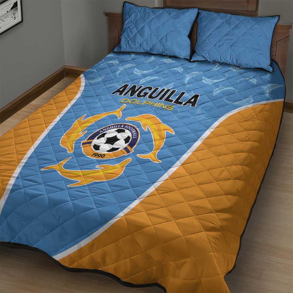 Anguilla Football Quilt Bed Set Come On Soccer Dolphins