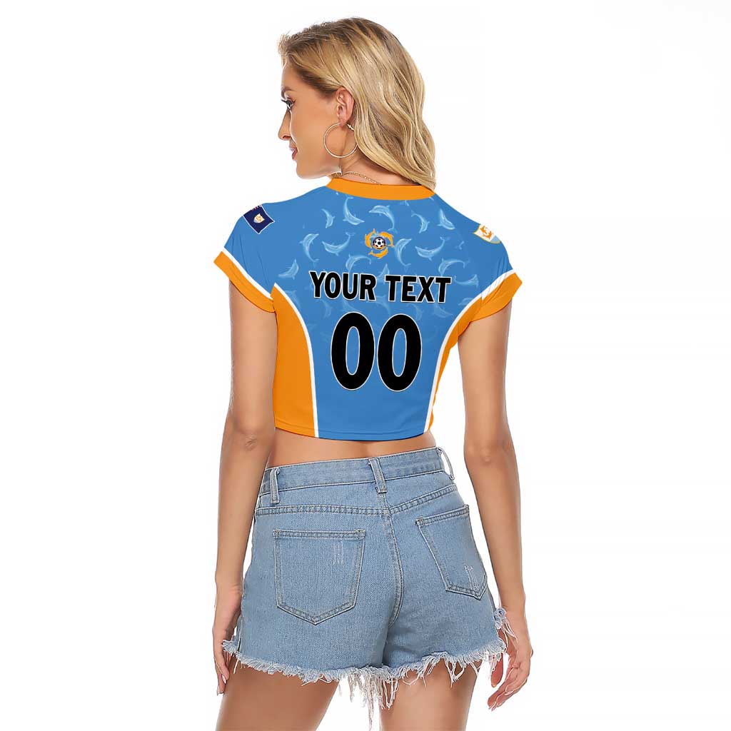 Custom Anguilla Football Raglan Cropped T Shirt Come On Soccer Dolphins