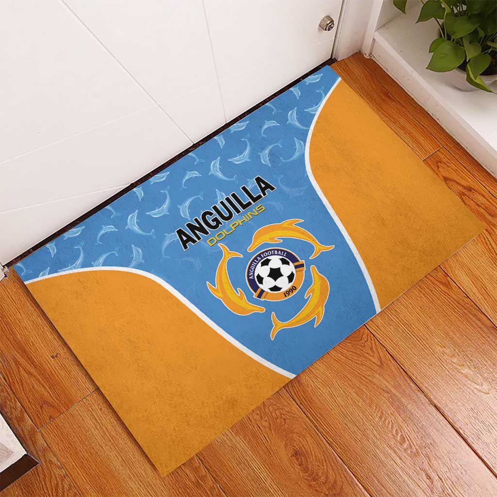Anguilla Football Rubber Doormat Come On Soccer Dolphins
