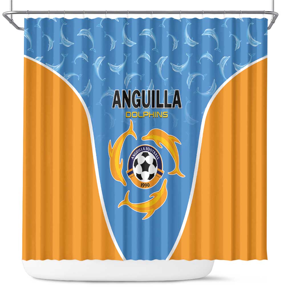Anguilla Football Shower Curtain Come On Soccer Dolphins