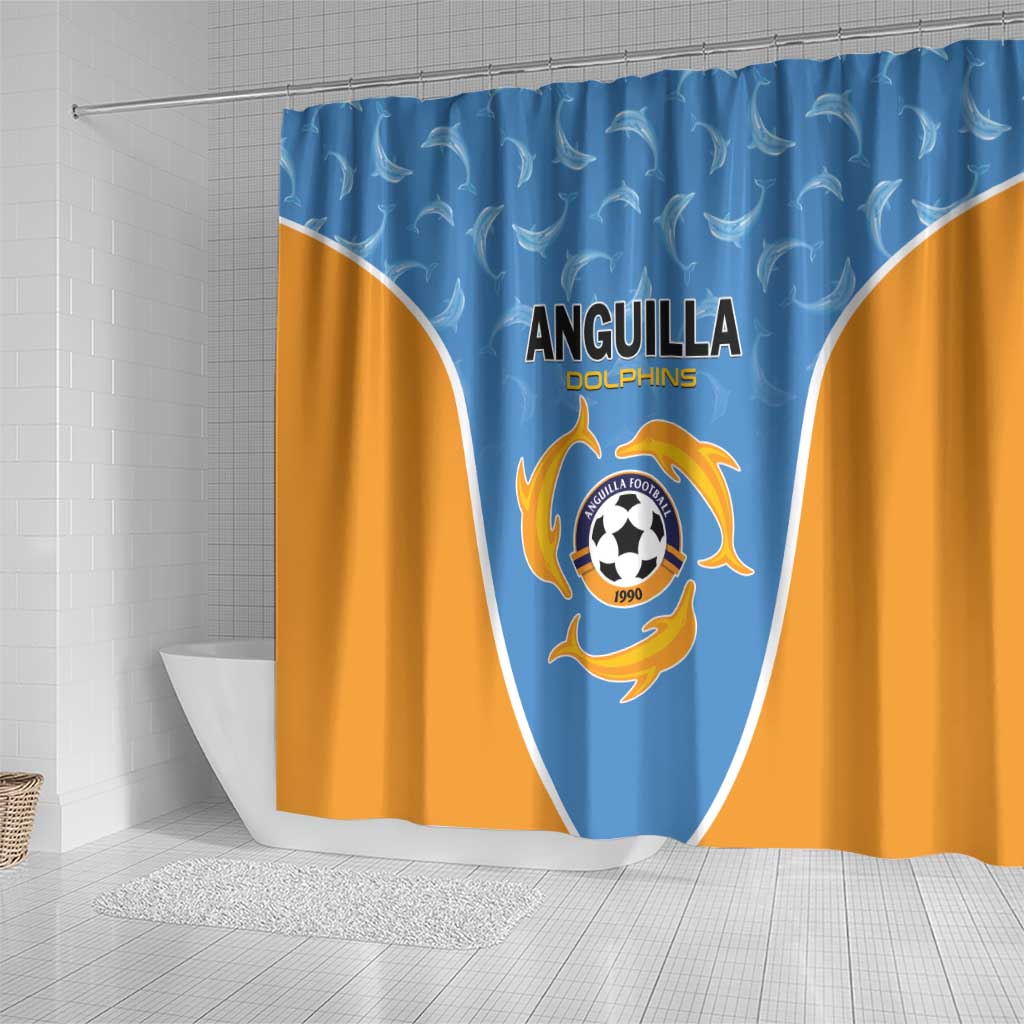 Anguilla Football Shower Curtain Come On Soccer Dolphins
