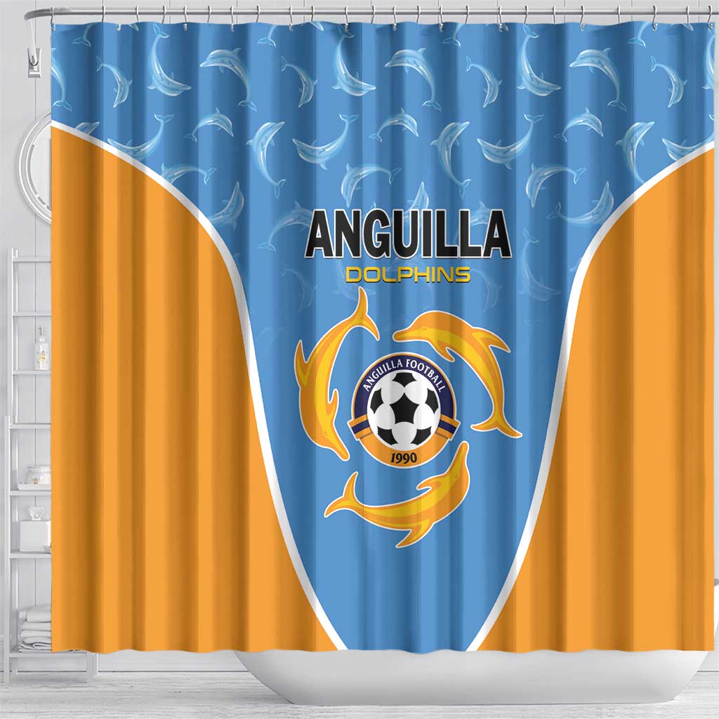 Anguilla Football Shower Curtain Come On Soccer Dolphins