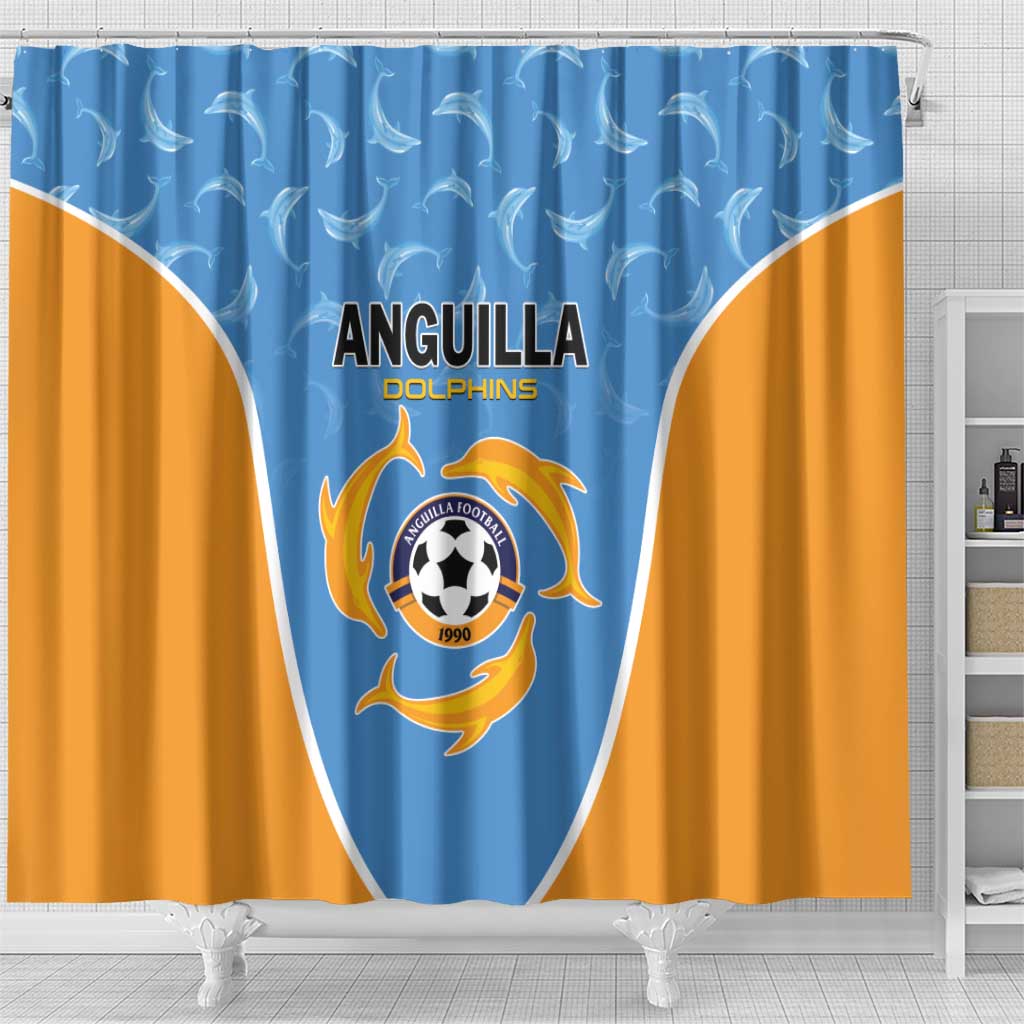 Anguilla Football Shower Curtain Come On Soccer Dolphins