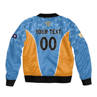 Custom Anguilla Football Sleeve Zip Bomber Jacket Come On Soccer Dolphins