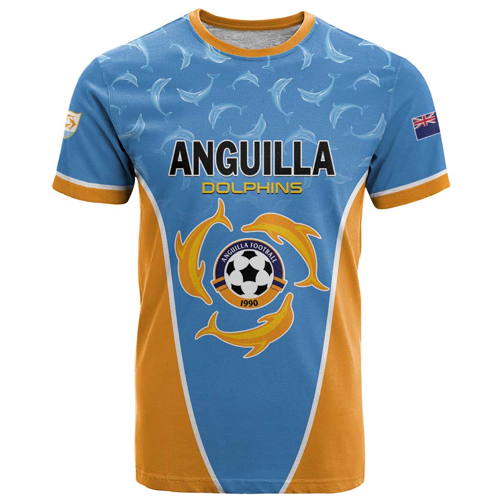 Custom Anguilla Football T Shirt Come On Soccer Dolphins