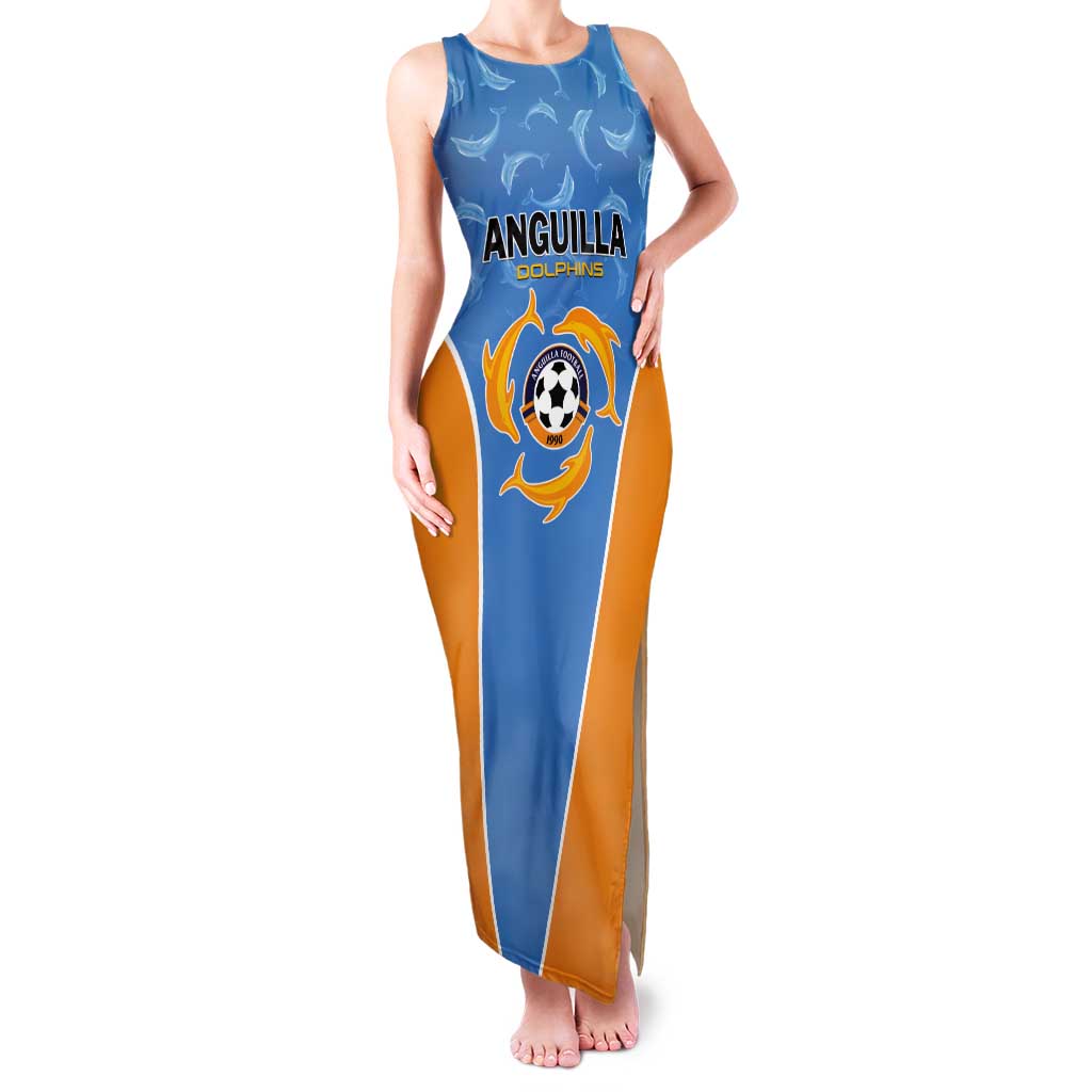 Custom Anguilla Football Tank Maxi Dress Come On Soccer Dolphins