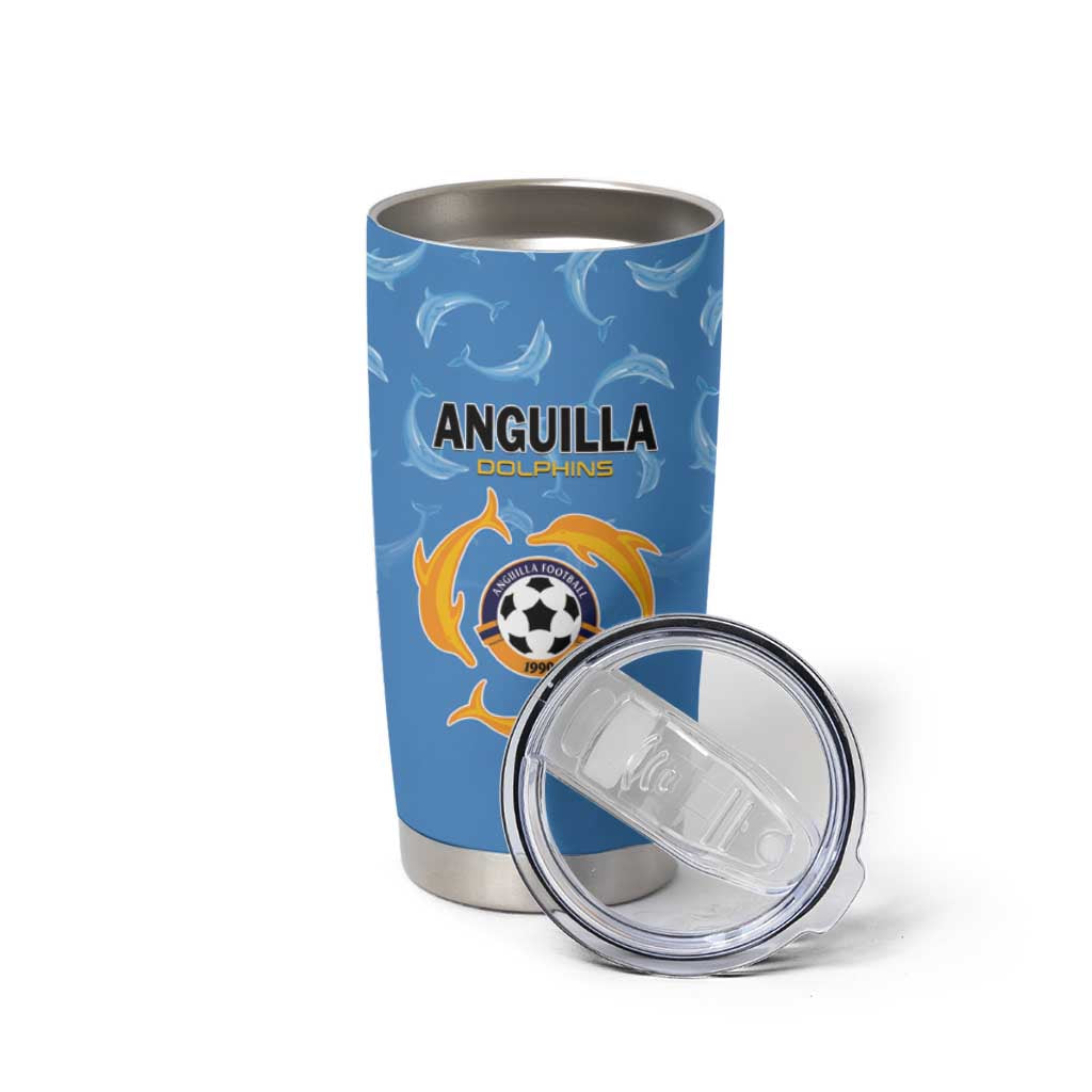 Custom Anguilla Football Tumbler Cup Come On Soccer Dolphins