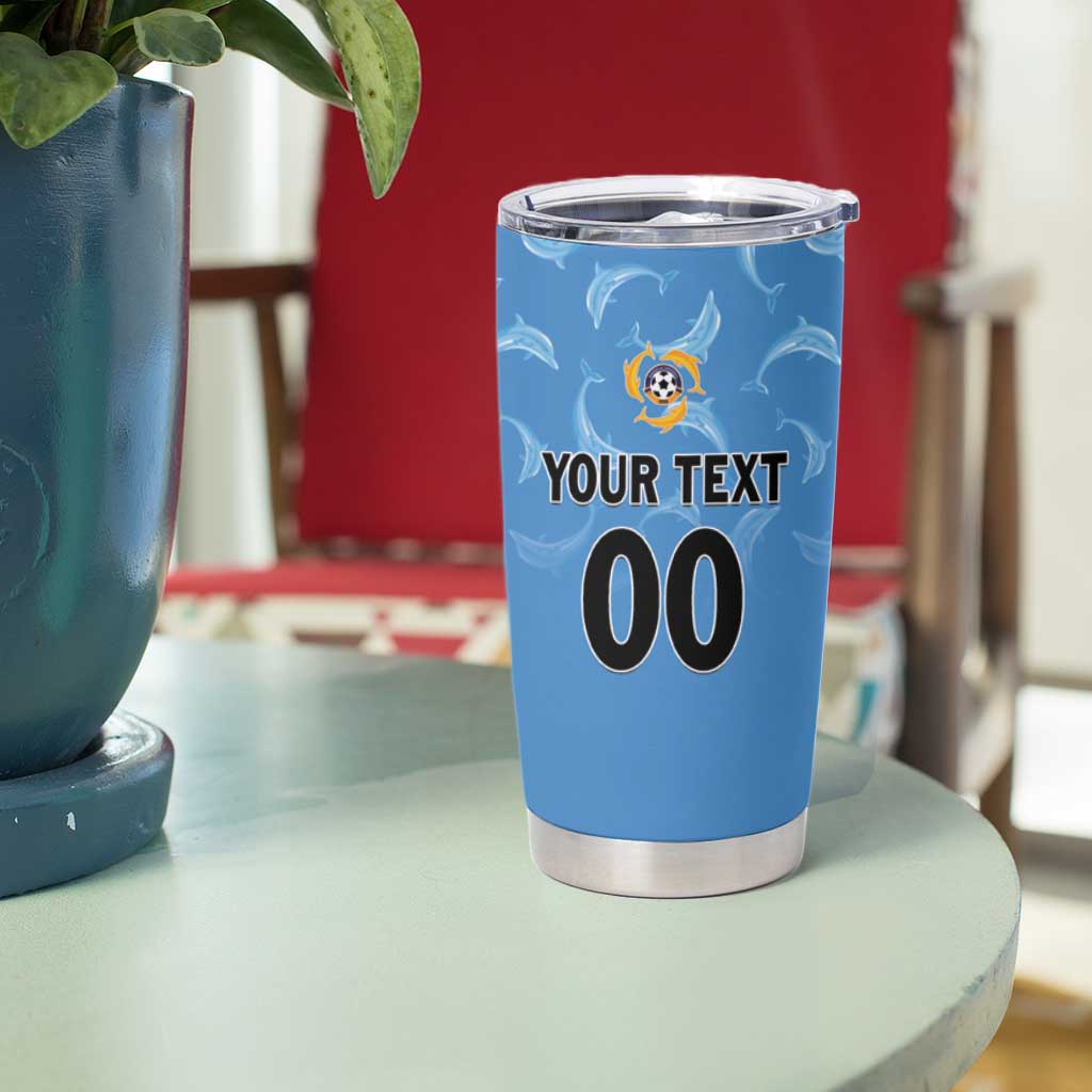 Custom Anguilla Football Tumbler Cup Come On Soccer Dolphins
