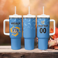 Custom Anguilla Football Tumbler With Handle Come On Soccer Dolphins