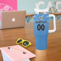 Custom Anguilla Football Tumbler With Handle Come On Soccer Dolphins