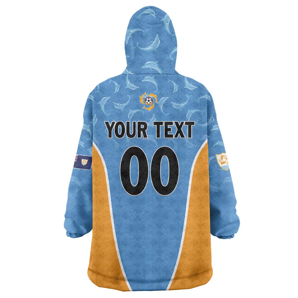 Custom Anguilla Football Wearable Blanket Hoodie Come On Soccer Dolphins