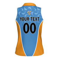 Custom Anguilla Football Women Sleeveless Polo Shirt Come On Soccer Dolphins