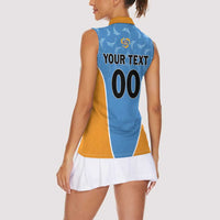 Custom Anguilla Football Women Sleeveless Polo Shirt Come On Soccer Dolphins