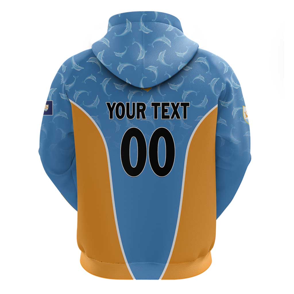 Custom Anguilla Football Zip Hoodie Come On Soccer Dolphins