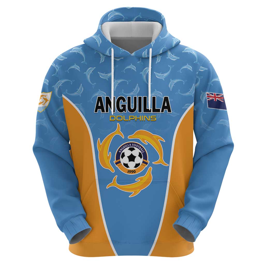 Custom Anguilla Football Zip Hoodie Come On Soccer Dolphins