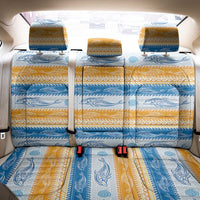 Anguilla Dolphins Pattern Back Car Seat Cover Orange And Blue