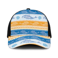 Anguilla Dolphins Pattern Baseball Net Cap Orange And Blue - Wonder Print Shop