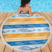 Anguilla Dolphins Pattern Beach Blanket Orange And Blue