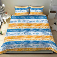 Anguilla Dolphins Pattern Bedding Set Orange And Blue