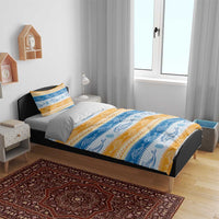 Anguilla Dolphins Pattern Bedding Set Orange And Blue