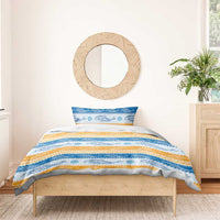 Anguilla Dolphins Pattern Bedding Set Orange And Blue