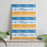 Anguilla Dolphins Pattern Canvas Wall Art Orange And Blue