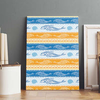 Anguilla Dolphins Pattern Canvas Wall Art Orange And Blue
