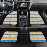 Anguilla Dolphins Pattern Car Mats Orange And Blue