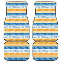 Anguilla Dolphins Pattern Car Mats Orange And Blue