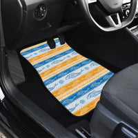 Anguilla Dolphins Pattern Car Mats Orange And Blue
