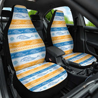 Anguilla Dolphins Pattern Car Seat Cover Orange And Blue