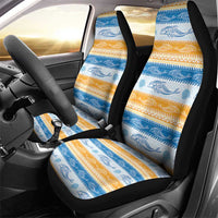 Anguilla Dolphins Pattern Car Seat Cover Orange And Blue