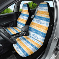 Anguilla Dolphins Pattern Car Seat Cover Orange And Blue