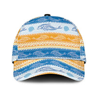 Anguilla Dolphins Pattern Classic Cap Orange And Blue - Wonder Print Shop