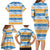Anguilla Dolphins Pattern Family Matching Long Sleeve Bodycon Dress and Hawaiian Shirt Orange And Blue