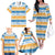 Anguilla Dolphins Pattern Family Matching Off The Shoulder Long Sleeve Dress and Hawaiian Shirt Orange And Blue