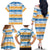Anguilla Dolphins Pattern Family Matching Off The Shoulder Long Sleeve Dress and Hawaiian Shirt Orange And Blue
