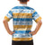 Anguilla Dolphins Pattern Family Matching Short Sleeve Bodycon Dress and Hawaiian Shirt Orange And Blue