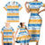 Anguilla Dolphins Pattern Family Matching Short Sleeve Bodycon Dress and Hawaiian Shirt Orange And Blue