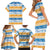 Anguilla Dolphins Pattern Family Matching Short Sleeve Bodycon Dress and Hawaiian Shirt Orange And Blue