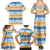 Anguilla Dolphins Pattern Family Matching Summer Maxi Dress and Hawaiian Shirt Orange And Blue