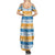 Anguilla Dolphins Pattern Family Matching Summer Maxi Dress and Hawaiian Shirt Orange And Blue