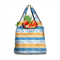 Anguilla Dolphins Pattern Grocery Bag Orange And Blue
