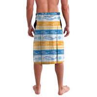 Anguilla Dolphins Pattern Lavalava Orange And Blue