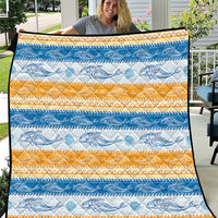 Anguilla Dolphins Pattern Quilt Orange And Blue