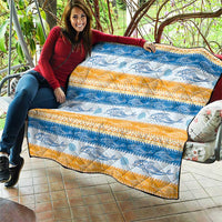 Anguilla Dolphins Pattern Quilt Orange And Blue