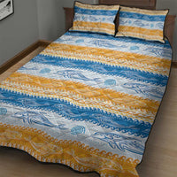 Anguilla Dolphins Pattern Quilt Bed Set Orange And Blue